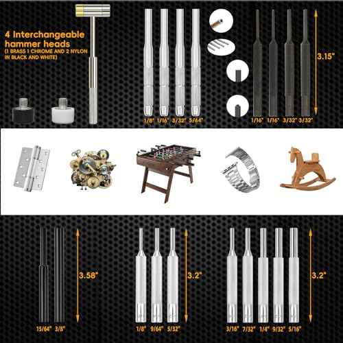 Armorers Bench Block Non-Slip Universal Gun Block & Professional Pin Punches, Punch Tool, Roll Pin Punch Set Punch Set with Organizer Storage Box - Complete Mechanical Repair Tool Kit