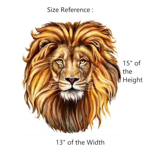 15" H Lion Wall Decal Peel and Stick, Lion Head Wall Decal Decor Art Pics, Lion Wall Stickers for Bedroom Living Room Decor