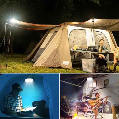 USB Solar Camping Light Remote Tent Light 2 Pack - 4000LM Portable LED Rechargeable Camping Lantern Hanging Waterproof Emergency Light for Camping, Hiking, Power Failure, Hurricane (120 LEDs)