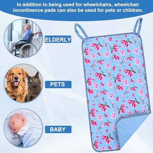 Waterproof Highly Absorbent Incontinence Wheelchair Pads for Elderly (Sky Blue)