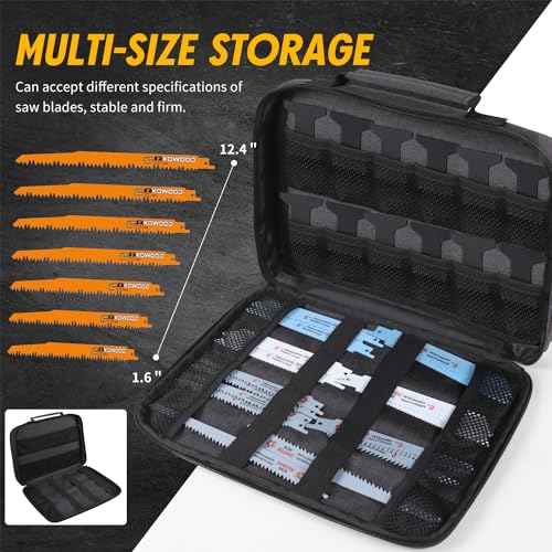Portable Zipper Saw Blade Storage Case,Empty Case for Sawzall Saws/Sabre Saws Organization,Wood Pruning Saw Blades Carring Case Reciprocating Saw Blades Holder Bag Only