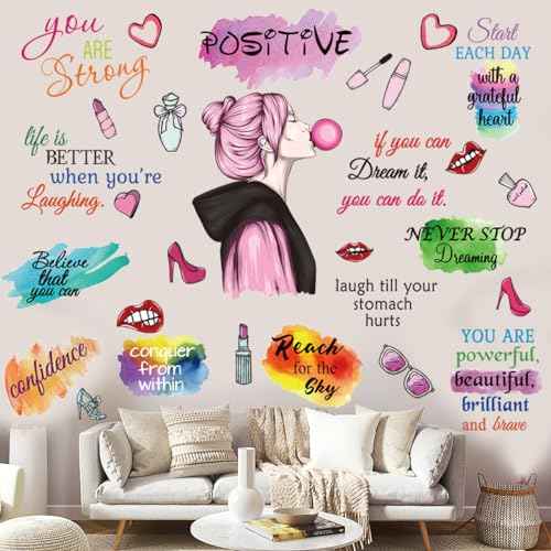 Vinyl Wall Quotes Stickers - Inspirational Peel & Stick Motivational Wall Decals for Girl Bedroom & Living Room