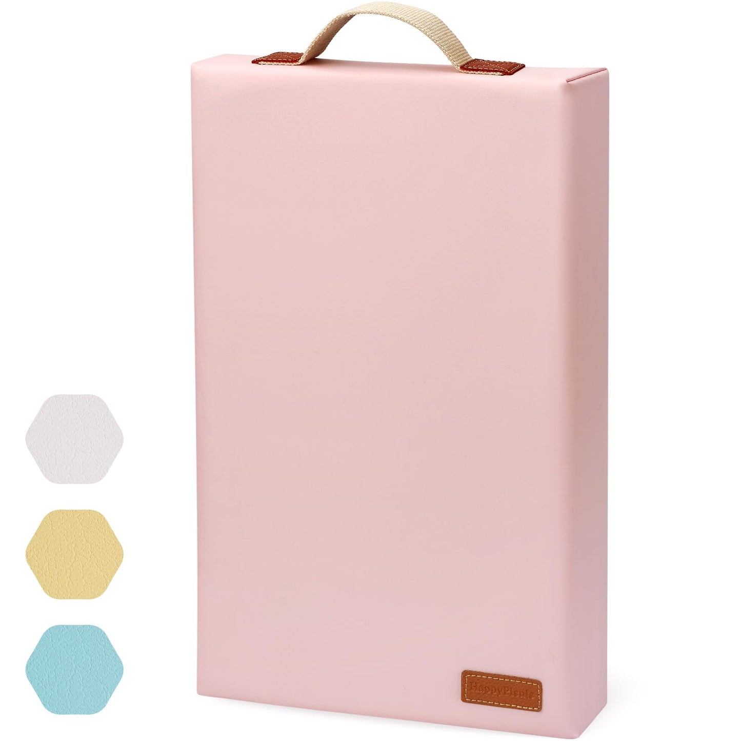 HappyPicnic Waterproof Kneeling Pad for Garden or Bath, 2 inch Thick Soft Foam Kneeler Mat for Gardeners Knee Support or Bathtub Bathing with Handle and Removable Cover - Pink