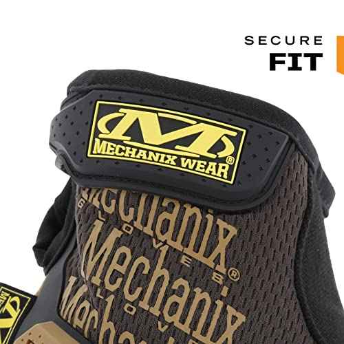 Mechanix Wear M-Pact Leather Gloves - Leather Impact-Resistant Work Gloves for Hand Support - Breathable Design - Shock Absorbing - Machine Washable - Brown/Black - Large