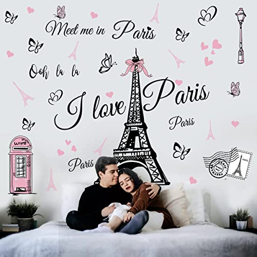 Paris Eiffel Tower Wall Stickers - Peel and Stick Decal for Bedroom, Living Room, Sofa Backdrop, TV Wall Decoration - Home Decor Art