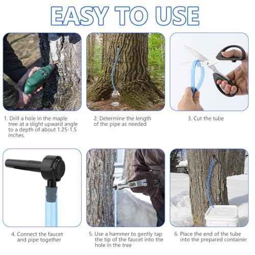 Maple Syrup Tapping Kit, Upgrade Maple Taps Set Include (30) Maple Syrup Taps, 66 -Ft Food Grade Tubing, 1 Drill Bit, Maple Tree Tapping Kit for Experts or Beginners (30 SET)