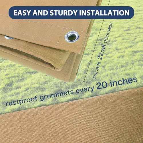 8¡¯x10¡¯ Canvas Tarps Heavy Duty Waterproof Tarpaulins with Aluminum Grommets,UV Resistant, 22Mil Multipurpose Drop Cloth, 14oz Cover Sheet for Outdoor and Indoor Use with Ropes Yellow