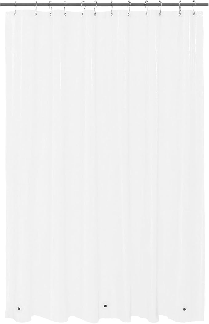Mrs Awesome Long Clear Shower Curtain Liner with 3 Magnets, 72x80 Premium Flexible Sturdy Plastic Shower Curtain for Bathroom Lightweight, Waterproof, Clear