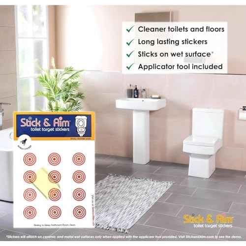 Bullseye Toilet Targets - Bulk Pack (13 Targets) with Applicator Tool, Sticks on Wet Surface, Ideal for Toilet Training Boys and Urinals