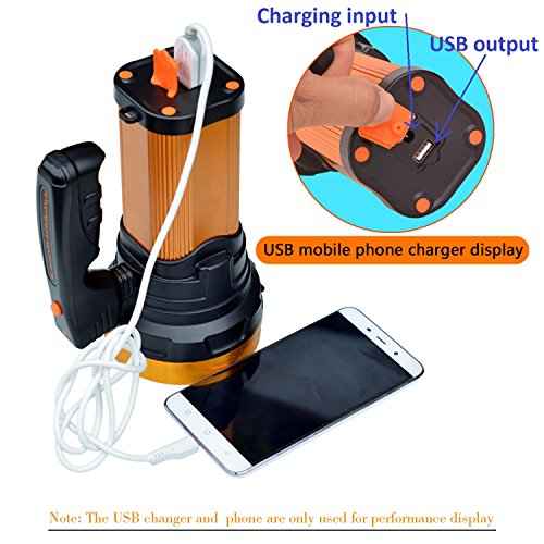 Heavy Duty Flashlight ? Bright Rechargeable Searchlight with 2 Modes ? Led Spotlight Handle ? Easy to Use ? Built-in Rechargeable Battery