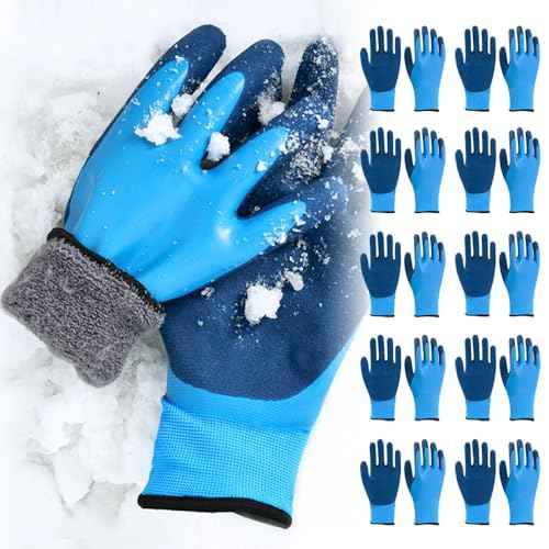 10 Pairs Waterproof Winter Work Gloves for Men and Women, Freezer Gloves for Outdoor Cold Weather Work Below Zero, Waterproof Garden Gloves for Shoveling Snow, Ice Fishing