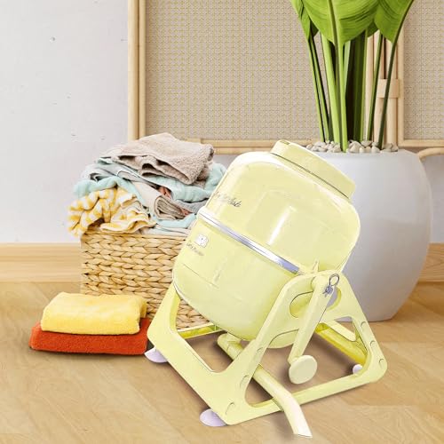 WonderWash Portable Washing Machine for Apartment & Tiny Spaces - Manual Hand Clothes Washer with Retro Design - Clean Laundry Anywhere with Our Countertop, Non-Electric, Small Washer - Yellow