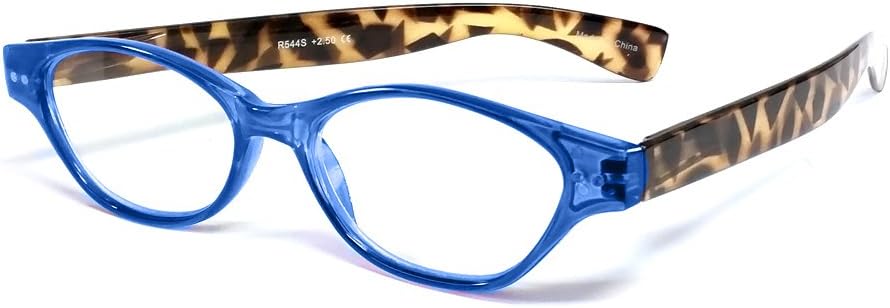 Calabria R544S Womens Designer Oval Reading Glasses Single Power Readers Trendy Chic Cute Fashion Ladies Eyeglasses Stylish