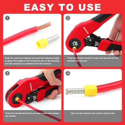 Knoweasy 16-6 Ferrules Crimp Tool and Hexagonal Wire Ferrule Crimper Used for 28-5 AWG/0.08-16mm©÷ Cable End Sleeves Hexagonal Ferrule Crimper