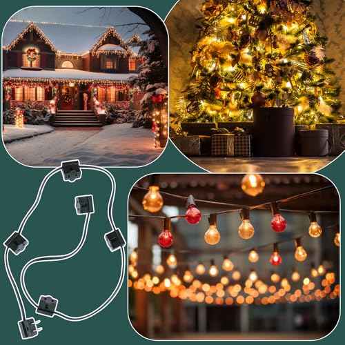 72 Pack Male and Female Vampire Plugs SPT 1 Christmas Light Connector Green Zip Cord Gilbert Slip Plug Electrical Light Adapter Extension Cord Ends Pack for Halloween Christmas Holiday Party