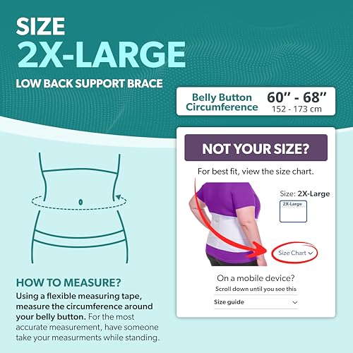 BraceAbility Plus Size Women's Back Brace for Female Lower Back Pain - XXL Ladies Soft White Elastic Lumbar Compression Obesity Support Belt Girdle is Discreet Under Clothes (2XL)