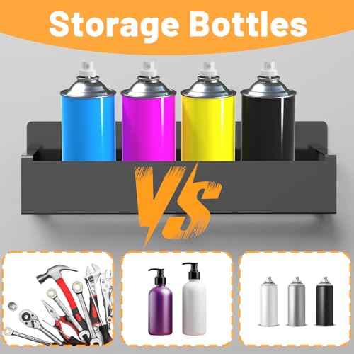 4 Pcs Magnetic Spray Can Holder, Magnet Tool Holder, Wall Mounted Spray Bottle Holder, Mechanic Paint Can Organizer, Tool Box Storage Rack for Garage Home Workspace