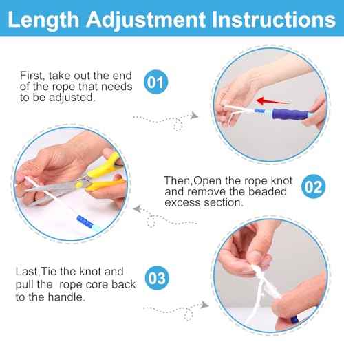 GRAWUN Jump Rope For Kids, Soft Beaded Jump Rope, Adjustable Length Tangle-Free Segmented Soft Beaded Skipping Rope£¬for Women, Men and Kids Keeping Fit, Workout and Weight Loss