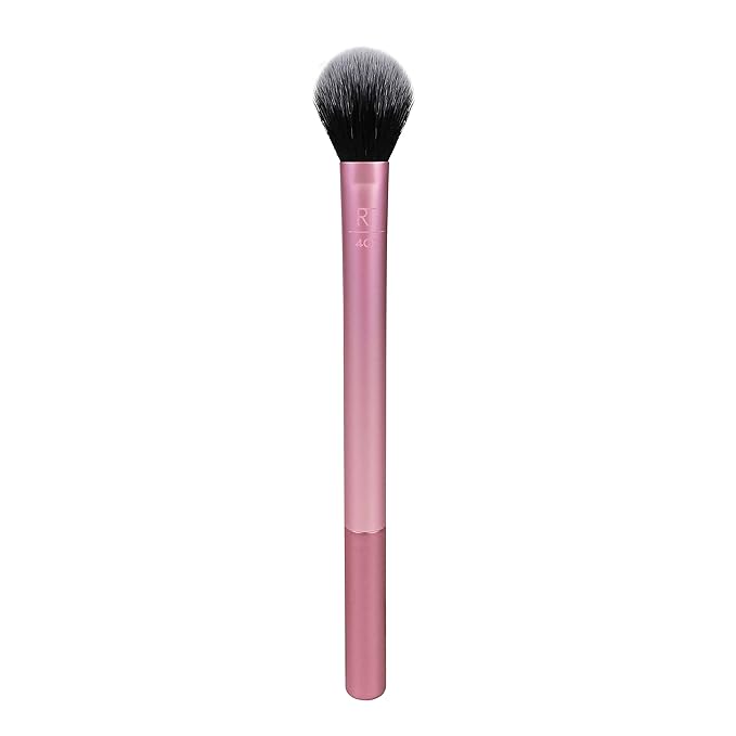 Real Techniques Professional Powder Setting Makeup Brush, Helps Lock in Foundation and Concealer, Pink, (Pack of 4)