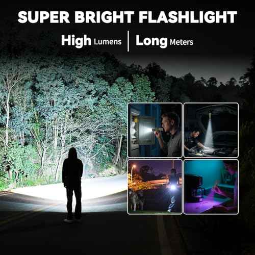 EDC Flashlight Rechargeable 2Pack, 9Mode Flat Flashlights High Lumens, LED Flashlight EDC, Small Flashlights Mini, Portable Pocket Flash Lights with UV Light, Magnetic Bright Flash Light for Working