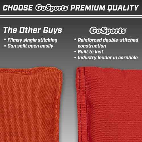 GoSports Official Regulation Cornhole Bean Bags Set of 8 ? for Fun Casual Cornhole Games - All Weather - American Stars and Stripes or Red and Blue