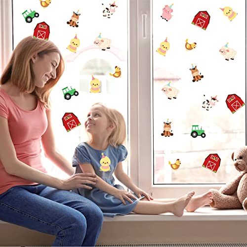 Kreatwow Farm Animal Baby Shower Confetti for Table Red for Girls Farm-Animal Themed Stickers for Baby Shower Gender Reveal Barnyard Party Decoration
