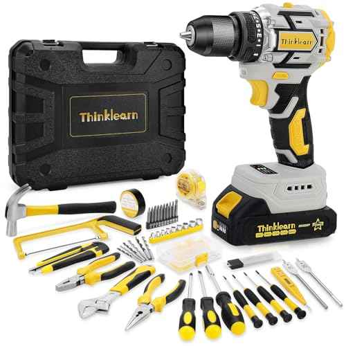 119 Pcs Cordless Drill Tool Kit Set; 20V Brushless Power Drill with 2.0Ah Battery, 10mm 3/8" Keyless Chuck, 60N.M & 21+1 Torque Setting Power Tool Set for DIY Garden House Office Repai
