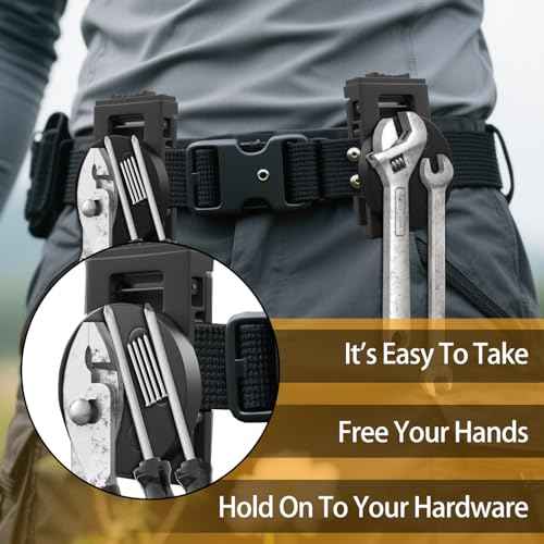 3-H Heavy Duty Magnetic Tool Belt Clip, Anti-Slip Magnetic Belt Tool Holder for Wrench, Screws, Nails, Hammer, Pliers, Spanner and Any Tool Hardware