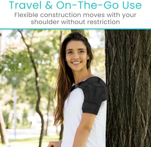 Vive Shoulder Brace for Women & Men - Injury Recovery Compression Support Sleeve - for Rotator Cuff Injuries, Arthritis, Sprain, Dislocation, PT - Targeted Inflammation Pain Relief (Black, Medium)
