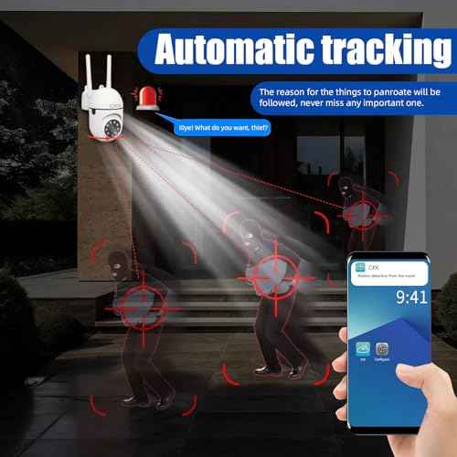 CKK 1080P Security Camera Wireless Outdoor, 3 Pcs 2MP PTZ WiFi Home Camera (2.4G/5G Dual-Band), 360¡Æ Pan/Tilt, Color Night Vision, Motion Alerts, 2-Way Audio, Compatible with Alexa, SD/Cloud Storage