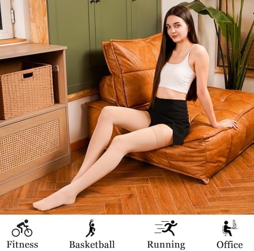 20-30mmHg Compression Stockings for Women & Men, WINGEDSOUL Thigh High Closed Toe Compression Socks for Women, Graduated Support Compression Stockings for Edema