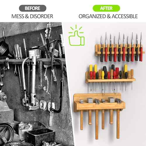Wall Mounted Screwdriver Organizer, Hammer Rack and Pliers Holder, Set of 3 Wall Hanging Tools Storage Shelf for Workshop Garage
