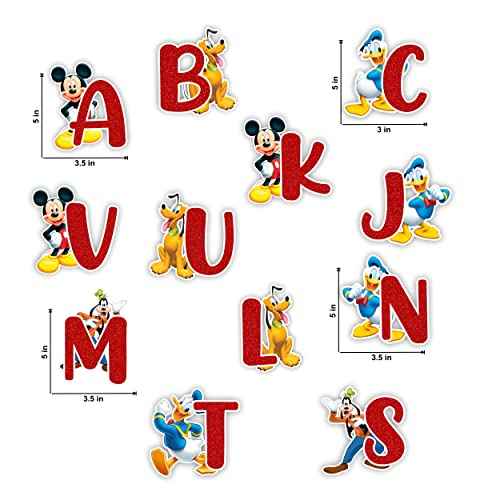Micky Mouse Alphabet A?Z Wall Sticker ? Cartoon Character Educational Wall Decals for Room, Nursery, Classroom, Playroom ? Removable and Waterproof Alphabet Wall Art for Learning and Decoration