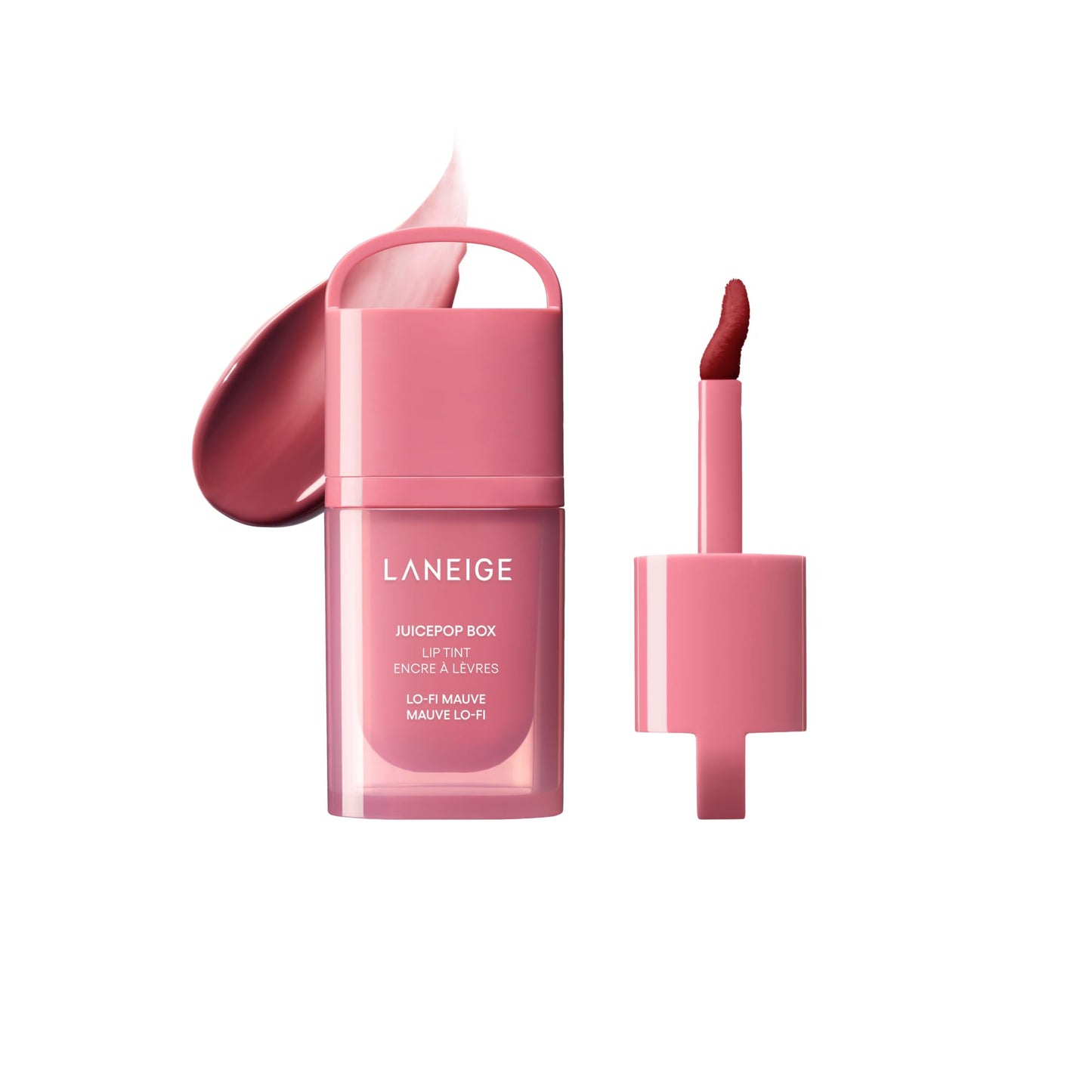 LANEIGE JuicePop Box Lip Tint: Long-Lasting Hydrating Lightweight Tint, Buildable Juicy Color & Nourishing Shine, K-Beauty Lip Essential for Long-Lasting Comfort, Lo-Fi Mauve