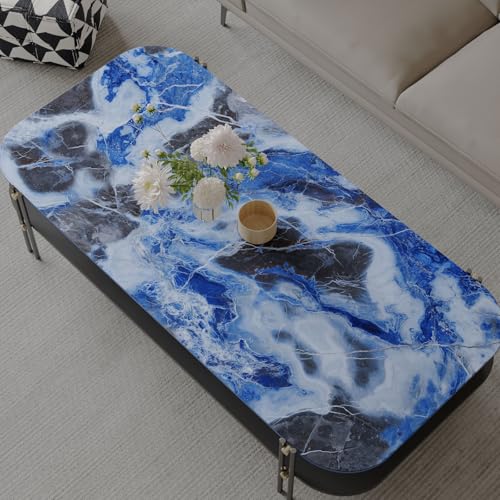 VaryPaper 15.7''x78.7'' Abstract Royal Blue Marble Contact Paper Waterproof Marble Wallpaper Peel and Stick Countertops Table Vinyl Wrap Self Adhesive Removable Wall Paper for Kitchen Bedroom Bathroom