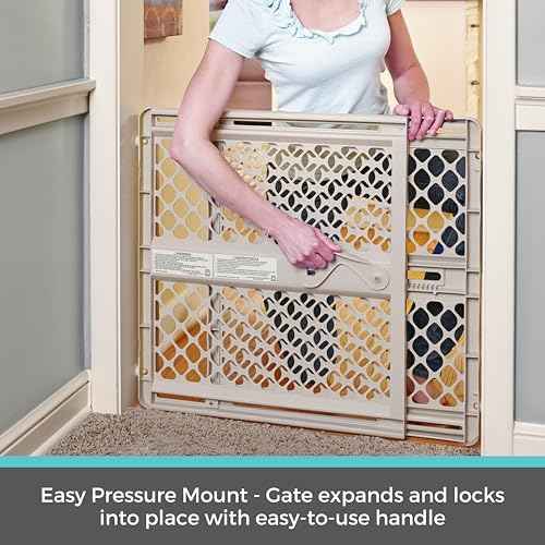 Toddleroo by North States - Supergate Secure Baby Gate: Plastic Pressure Mount Baby Gate for Doors & Hallways, Adjustable Indoor Safety Gate, Made in USA, 26 to 42 inches Wide, 26 inches Tall, Sand