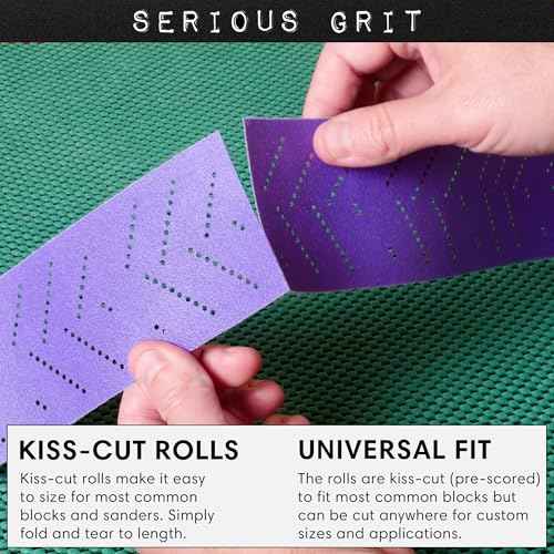 Serious Grit 120 Grit Hook & Loop Ceramic Sandpaper Roll - 70mm x 12m Multi-Hole Dustless Abrasive Roll for Automotive, Wood, and Metal Sanding - Ideal for Body Repair and Paint Preparation