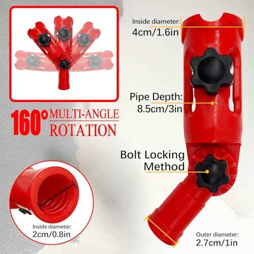 Multi-Angle Paint Brush Extender Red, Paint Edger Tool for High Ceilings, Extension Pole Attachment Holder for Paint Brush,Roller, Scraper, Rotating Head, Paint Pole Extension Device