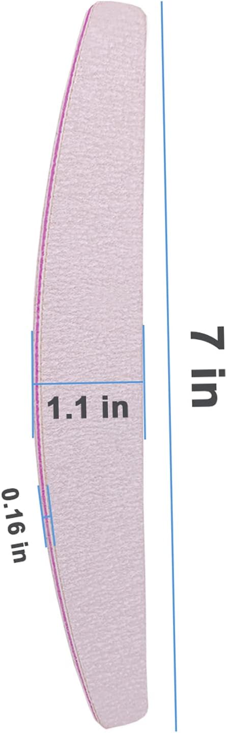 Nail Files (25 Pcs), 100/180 Grit Nail File Emery Board Bulk for Acrylic Nails and Natural Nails, Limas para Unas Acrilicas Profesional Pack Filers for Gel Nail Double Sided Manicure Curved Gray