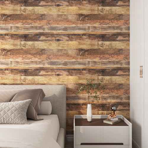LACHEERY Rustic Shiplap Wallpaper Peel and Stick Kitchen Countertop Contact Paper Wood Grain Wallpaper for Kitchen Counter Contact Paper for Countertops Waterproof Removable Vinyl Wall Cover15.8 x80