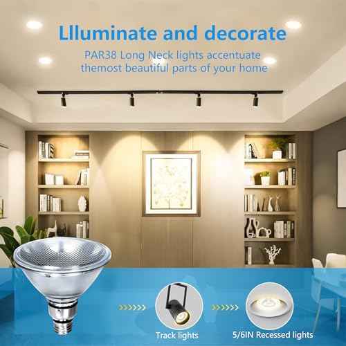 PAR38 Halogen Flood Light Bulbs 100W 120V, E26 Base, 2700K Warm White Light for Indoor and Outdoor 4Pack