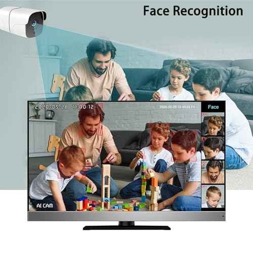 NVR for Security Camera System, 4K 4CH Network Video Recorder, Support 4K/5MP/4MP/3MP/1080P PoE IP Camera, Face Detection, 24/7 Recording (HDD Not Included)