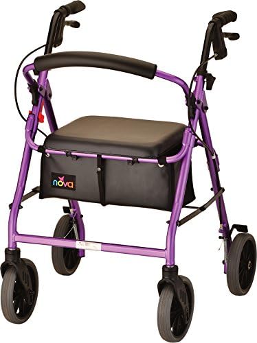 NOVA Medical Products Zoom Rollator Walker with 22" Seat Height, Purple