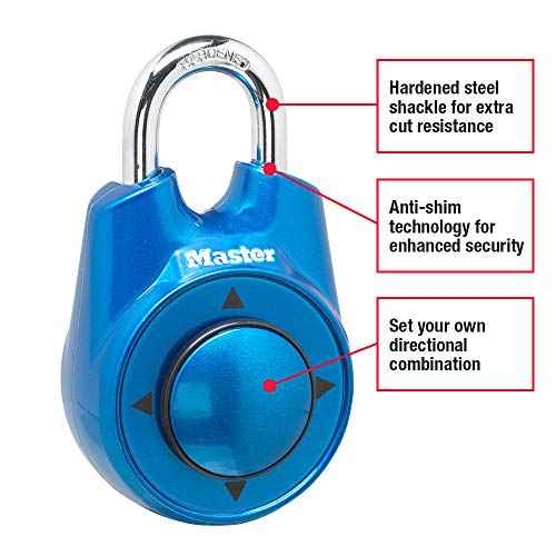 Master Lock Directional Combination Lock, Set Your Own Directional Lock, Combination Lock for Gym and School Lockers, 1500iD Colors May Vary