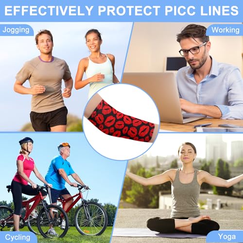 Cuffbow 12 Pcs PICC Line Reusable Sleeve Cover for Adults Upper Arm Breathable Cover Nursing Sleeve Protector Supplies(Stylish)