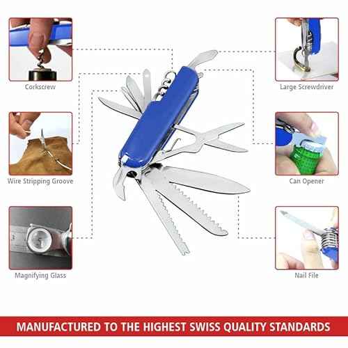 Swiss Eagle Premium Quality Knife Classic Multi Tool Pocket Knife for Men - 30 Tools in your Pocket - navaja suiza