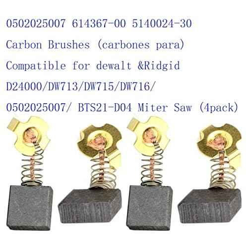 614367-00 Carbon Brushes Fits Dewalt D24000,DW713,DW715,DW716, 0502025007,BTS21-D04 Miter Saw (4 pack)