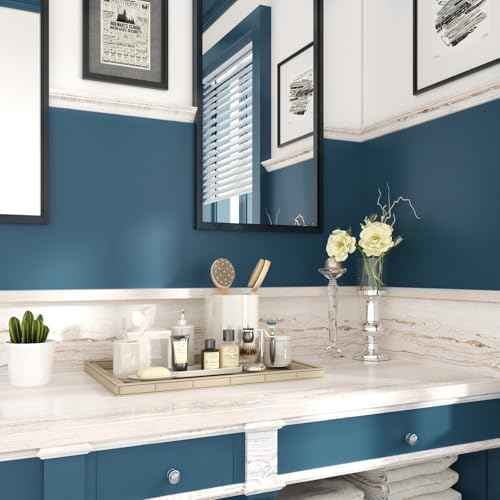 Stickyart Blue Wallpaper Peel and Stick Modern Wallpaper Blue Contact Paper Peel and Stick Self Adhesive Removable Solid Textured Wall Paper for Kitchen Cabinets Drawers Table Wall Coverings 15.8x160