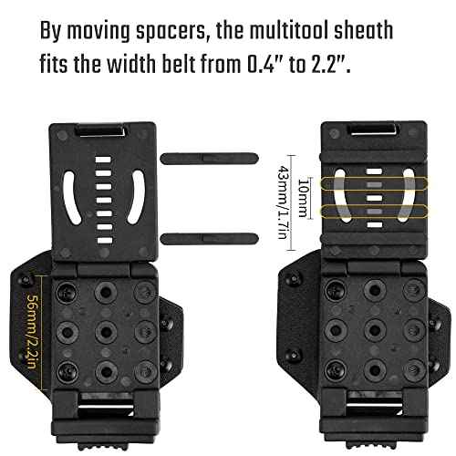 TACTICAL GEEK TX1 Multitool Sheath, EDC Multi Tool Sheath Holder Holster, Adjustable Sheath with Back Clip for Belt, Multi-Tool not Included (Carbon Fiber Grain)