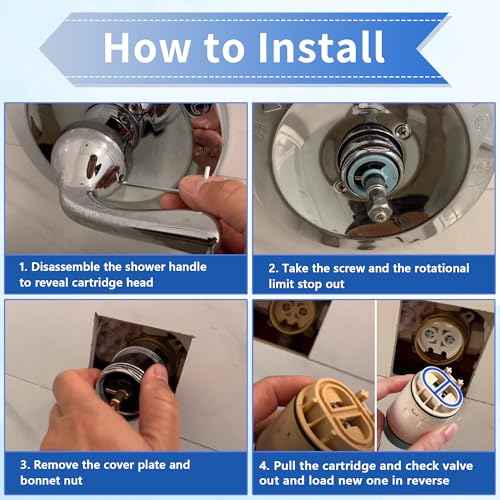 Dreyoo Single Function Pressure Balance Cartridge Replacement for RP70538/RP73625, Shower Cartridge Compatible with Peerless/Delta Single Handle Tub/Showers Faucet (Check Valve Included) (2 Pack)